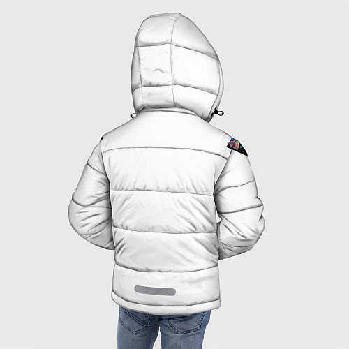 Зимняя куртка для мальчика  Слон с орнаментом / 3D-Светло-серый – фото 4