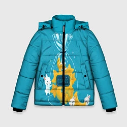 Куртка зимняя для мальчика Зайчики и печенье, цвет: 3D-черный