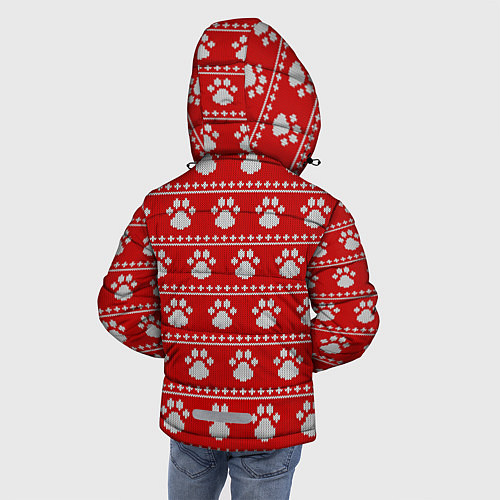 Зимняя куртка для мальчика Вязанные лапки / 3D-Светло-серый – фото 4