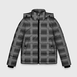 Куртка зимняя для мальчика Серая Линейка, цвет: 3D-черный