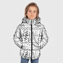 Куртка зимняя для мальчика Дорожки из следов, цвет: 3D-черный — фото 2