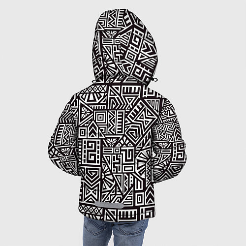 Зимняя куртка для мальчика Геометрия / 3D-Светло-серый – фото 4