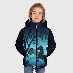 Куртка зимняя для мальчика Конь, цвет: 3D-черный — фото 2