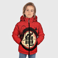 Куртка зимняя для мальчика Иероглифы Китайский Дракон, цвет: 3D-красный — фото 2