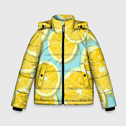 Куртка зимняя для мальчика Лимончики, цвет: 3D-черный