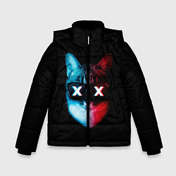 Куртка зимняя для мальчика Кот XX, цвет: 3D-светло-серый