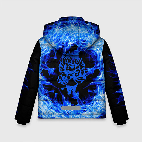 Зимняя куртка для мальчика Лев в синем пламени / 3D-Красный – фото 2