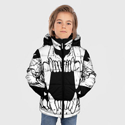 Куртка зимняя для мальчика Череп с клыками, цвет: 3D-черный — фото 2