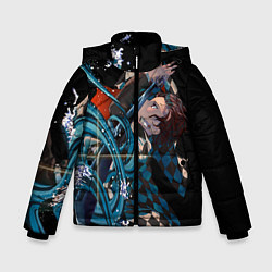 Куртка зимняя для мальчика КЛИНОК РАССЕКАЮЩИЙ ДЕМОНОВ, цвет: 3D-светло-серый