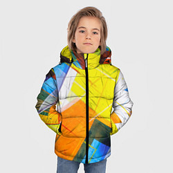 Куртка зимняя для мальчика Геометрический хаос, цвет: 3D-черный — фото 2
