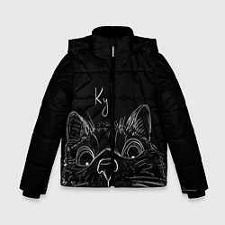 Куртка зимняя для мальчика Говорящий кот, цвет: 3D-красный