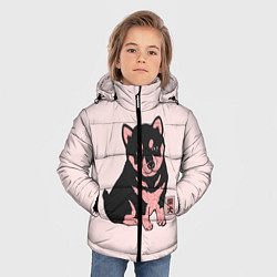 Куртка зимняя для мальчика Щенок Сиба-Ину, цвет: 3D-черный — фото 2