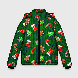 Куртка зимняя для мальчика Новогодний Свитер, цвет: 3D-черный