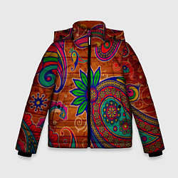 Куртка зимняя для мальчика Узоры текстура фон, цвет: 3D-красный