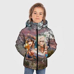 Куртка зимняя для мальчика Доктор Стоун, цвет: 3D-светло-серый — фото 2