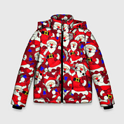 Куртка зимняя для мальчика Дед Санта, цвет: 3D-черный