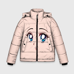 Куртка зимняя для мальчика Surprised anime face, цвет: 3D-светло-серый