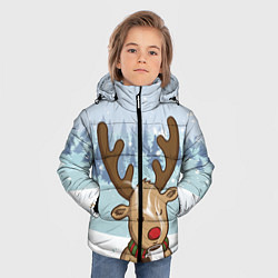 Куртка зимняя для мальчика Олень с кружкой, цвет: 3D-черный — фото 2
