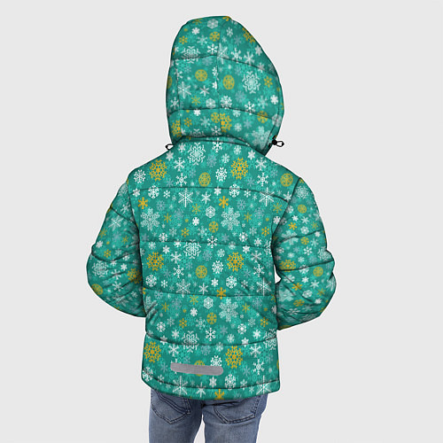 Зимняя куртка для мальчика Снежинки / 3D-Светло-серый – фото 4