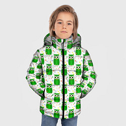Куртка зимняя для мальчика Совы, цвет: 3D-черный — фото 2