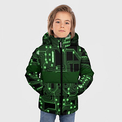 Куртка зимняя для мальчика Неоновая схема, цвет: 3D-черный — фото 2