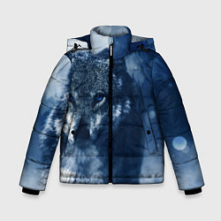 Куртка зимняя для мальчика Красивый волк, цвет: 3D-черный