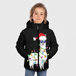 Куртка зимняя для мальчика Рождественская Лама, цвет: 3D-черный — фото 2