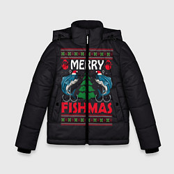 Куртка зимняя для мальчика Рыболовного года, цвет: 3D-черный