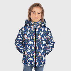Куртка зимняя для мальчика Снеговики, цвет: 3D-черный — фото 2