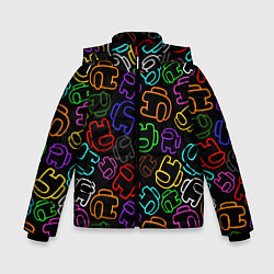Куртка зимняя для мальчика AMONG US NEON, цвет: 3D-черный