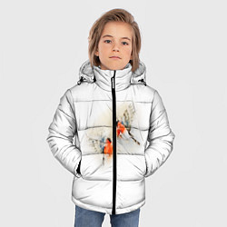 Куртка зимняя для мальчика Снегири, цвет: 3D-красный — фото 2