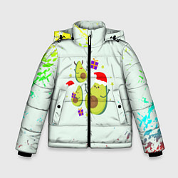 Куртка зимняя для мальчика Новогодние Авокадо, цвет: 3D-светло-серый