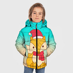 Куртка зимняя для мальчика Новогодний лис градиент, цвет: 3D-черный — фото 2