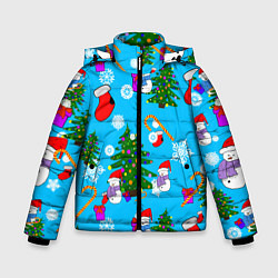 Куртка зимняя для мальчика Новый год, цвет: 3D-красный