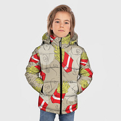 Куртка зимняя для мальчика Фастфуд - Картошка фри, цвет: 3D-черный — фото 2