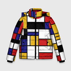 Куртка зимняя для мальчика Color blocking, цвет: 3D-черный