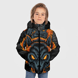 Куртка зимняя для мальчика Волк и дракон, цвет: 3D-черный — фото 2