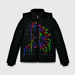 Куртка зимняя для мальчика Лошадка, цвет: 3D-светло-серый