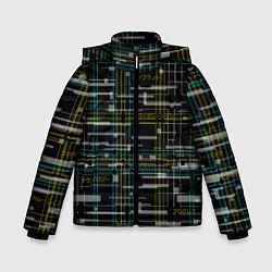 Куртка зимняя для мальчика Cyberpunk Tartan, цвет: 3D-черный