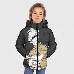 Куртка зимняя для мальчика Годжо Магическая Битва, цвет: 3D-светло-серый — фото 2