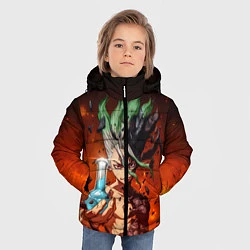 Куртка зимняя для мальчика Доктор Стоун, цвет: 3D-черный — фото 2