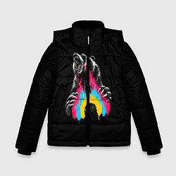Куртка зимняя для мальчика Медведь, цвет: 3D-черный