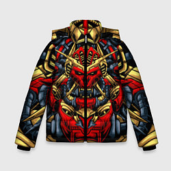 Куртка зимняя для мальчика Механический самурай, цвет: 3D-черный