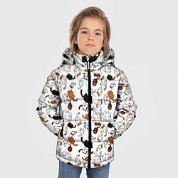 Куртка зимняя для мальчика Коты Паттерн, цвет: 3D-черный — фото 2