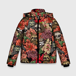 Зимняя куртка для мальчика Ленивец & Цветочки
