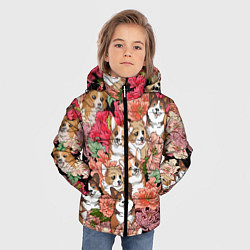 Куртка зимняя для мальчика Корги & Цветы, цвет: 3D-черный — фото 2