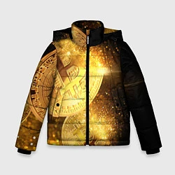 Куртка зимняя для мальчика БИТКОИН ЗОЛОТО BITCOIN GOLD, цвет: 3D-черный