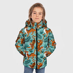 Куртка зимняя для мальчика Рычащие Тигры Паттерн, цвет: 3D-черный — фото 2