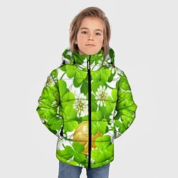 Куртка зимняя для мальчика Ирландский Клевер и Монетка, цвет: 3D-черный — фото 2