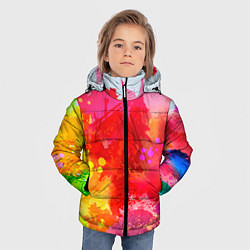 Куртка зимняя для мальчика Брызги краски, цвет: 3D-черный — фото 2